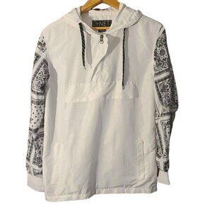 G-Net White Black Men's Small WIndbreaker Lightweight Pullover